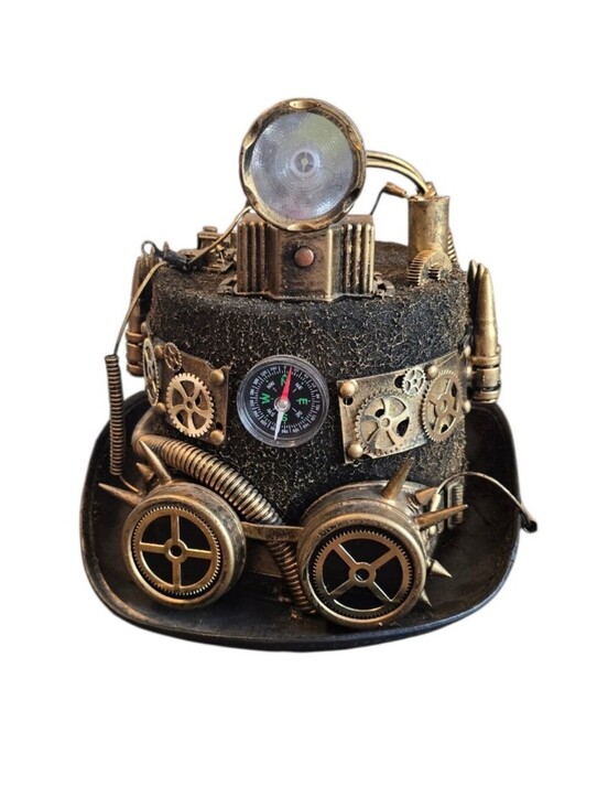 KBW Global Brand Other - Steampunk Victorian Industrial Gold Black Felt Top Hat